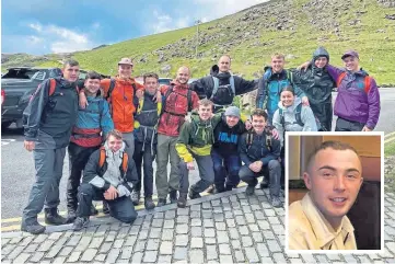  ?? ?? INSPIRATIO­N: The group raised funds in memory of their friend Bailey Menmuir, inset.