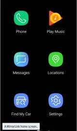  ??  ?? A MirrorLink home screen.
