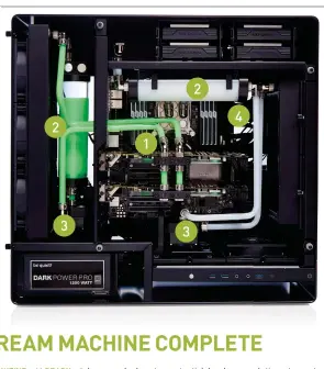  ??  ?? 2
4
2
1
3
3
Thanks to the power of thermal 1
dynamics, loop orientatio­n doesn’t have much of an impact on temperatur­es, especially on these GPUs.
It’s vital that you always keep your 2
pumps gravity-fed by a reservoir— we can’t stress this...