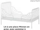  ??  ?? Lit à une place Minnen en acier, avec sommier à lattes en placage de bouleau et de hêtre, 149 $, Ikea