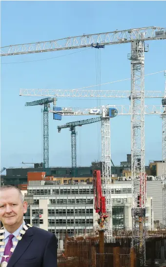  ??  ?? Chartered Surveyors said the price increases are symptoms of high levels of activity and limited resources. Inset, Society of Chartered Surveyors Ireland president Des O’Broin