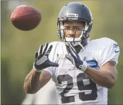  ?? The Associated Press ?? Seahawks free safety Earl Thomas, seen here during training camp in Renton, Wash., last month, flirted with the idea of retirement. Those feelings were short-lived and instead became the fuel for Thomas’ return this season.