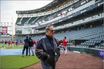  ?? ARMANDO L. SANCHEZ, ARMANDO L. SANCHEZ — CHICAGO TRI ?? Chicago White Sox owner Jerry Reinsdorf before the White Sox host Cleveland at Guaranteed Rate Field, May 9, 2022.