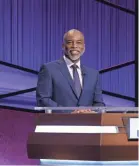  ?? PROVIDED BY JEOPARDY PRODUCTION­S, INC. ?? Actor and host LeVar Burton serves as the guest-host of “Jeopardy!” through Friday.