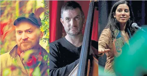  ?? ?? NEW SOUNDS: Fife songsmith James Yorkston, left, fronts a world music trio in Crieff.