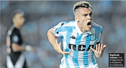  ?? JUANO TESONE ?? El grito de Lautaro. Fue el segundo de la Academia en Avellaneda.