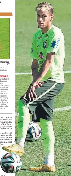  ?? AFP PHOTO ?? Neymar has declared himself fit for the quarterfin­al against Colombia.