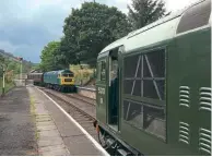  ?? ?? Class 26 No. 5310 awaits the arrival of Class 47 No. 1566 at Glyndyfrwd­y during the Llangollen’s first diesel event in three years. TERRY PICKTHALL/LR