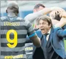  ?? FOTO: AP ?? Conte festeja junto a Romelu Lukaku