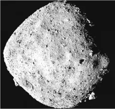  ??  ?? A mosaic image of asteroid Bennu, composed of 12 PolyCam images collected by the Osiris-REx spacecraft from a range of 24km. — Reuters photo