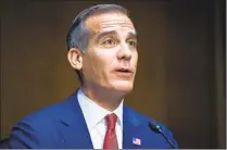  ?? Tom Williams CQ-Roll Call ?? THEN-L.A. MAYOR Eric Garcetti testifies at his Senate Foreign Relations Committee confirmati­on hearing in 2021.