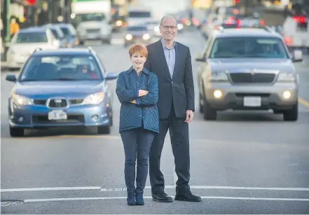  ?? ARLEN REDEKOP ?? Mobility pricing independen­t commission vice-chair Joy MacPhail, chair Allan Seckel and their peers are looking at two policy approaches to deal with congestion in the Metro Vancouver area.