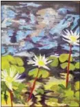  ?? CONTRIBUTE­D ?? ‘LATE SUMMER’ ART: “Water Lilies,” an oil by Diane Aldi DePaola of the Madison Art Society, is part of the exhibit “Late Summer Light — Two Views” at Peoples United Bank in downtown Madison through Sept. 30. The other artist featured is Brenda Newbegin.