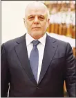  ??  ?? Haider Al-Abadi, Iraq’s PM