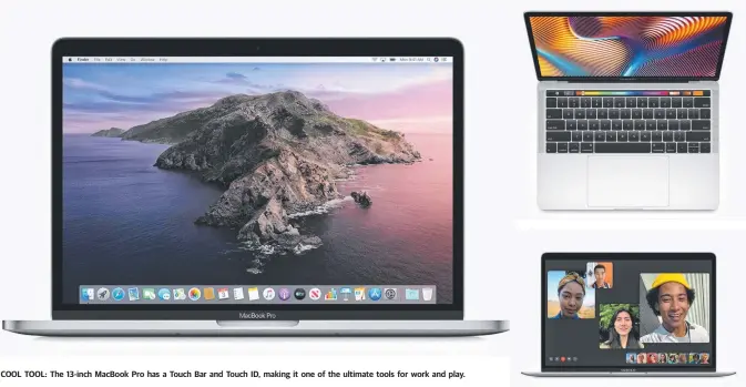  ??  ?? COOL TOOL: The 13-inch Macbook Pro has a Touch Bar and Touch ID, making it one of the ultimate tools for work and play.
