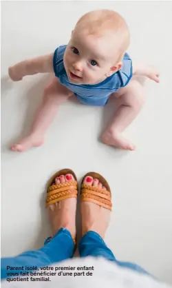  ??  ?? Parent isolé, votre premier enfant vous fait bénéficier d’une part de quotient familial.