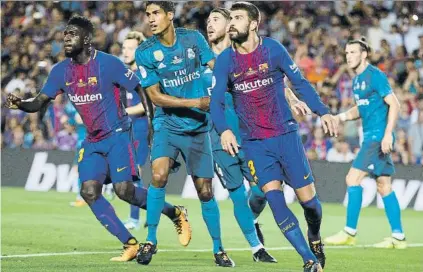  ?? FOTO: PEP MORATA ?? La pareja Umtiti-Piqué es la más utilizada por Valverde a lo largo de esta temporada