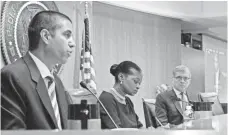  ?? AFP/GETTY IMAGES FILE PHOTO ?? Paj, left, with Federal Communicat­ions Commission members Mignon Clyburn and Tom Wheeler, says “the evidence so far strongly suggests that this is the right way to go.”