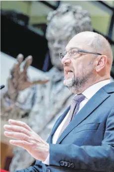  ?? FOTO: DPA ?? Eine Neuauflage der Großen Koalition ist noch gar nicht sicher. Das machte der SPD-Vorsitzend­e Martin Schulz deutlich.