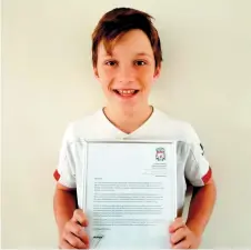  ??  ?? Lewis Balfe, 11, was ‘over the moon’ to receive a letter from Jurgen Klopp.