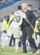  ?? Foto: J.A. sirvent ?? Ancelotti, ayer junto a vinicius