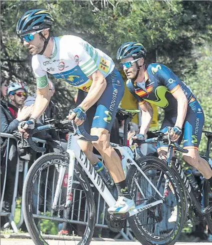  ?? FOTO: EFE ?? Alejandro Valverde, campeón de la edición 2017 de la Volta, dándolo todo en las duras rampas de Montjuïc en la ciudad de Barcelona