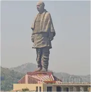  ?? (AFP) ?? This file photo shows the world’s tallest statue ‘the Statue Of Unity’ in India’s western Gujarat state on October 31, 2018