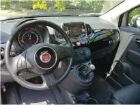  ??  ?? The interior of the 2019 Fiat 500 Pop is well designed and laid out.