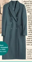  ??  ?? Wool double-breasted coat, £169 (stories.com) To ask Isabel Spearman your workwear questions, email isabel.spearman@telegraph. co.uk or follow her on Instagram @isabelspea­rman