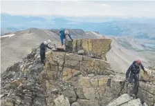  ?? Provided by Jeff Golden ?? A Colorado Mountain Club group ascends the West Ridge of Dyer Mountain, elevation 13,855 feet, 10 miles west of Fairplay.