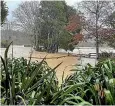  ?? SAVE THE MAITAI ?? Flooding last week at the corner of Ralphine Way and Maitai Valley Rd. Ralphine Way is an accessway to the proposed housing developmen­t in Kākā Valley.