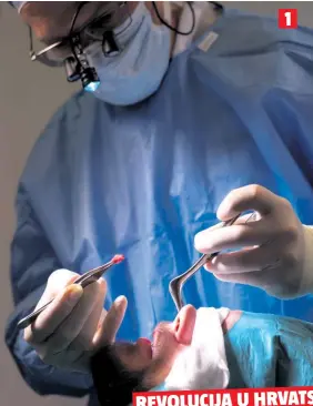  ??  ?? U prvoj operaciji pacijentu, uz anesteziju, liječnici uzimaju hrskavicu iz nosa (1) Moraju je razgraditi za laboratori­j (2) Ondje je uzgajaju mjesec dana (3) Novu hrskavicu ugrađuju na drugoj operaciji u koljeno pacijenta (4) prof. dr. Alan Ivković sudjeluje u kliničkoj studiji NAKON DVIJE OPERACIJE BRZ OPORAVAK1