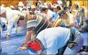  ??  ?? Locals in Japan’s Takikawa take part in an emergency drill. REUTERS