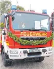  ?? FOTO: SCHULER ?? Das neue Fahrzeug der Freiwillig­en Feuerwehr in Scheer verfügt über moderne Technik.