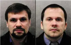  ??  ?? Combo profile photos of Ruslan Boshirov (left) and Alexander Petrov. – AFP photo