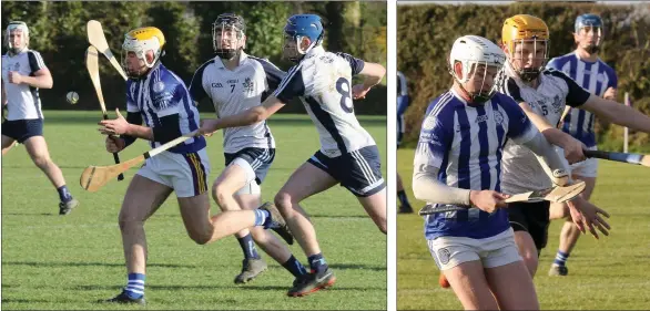  ??  ?? Jack Kehoe of Good Counsel under heavy pressure from Matt Barr and Darragh Power. Pádraig Bailey about to be challenged by Andy Dunphy.