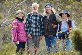  ??  ?? Bush Heritage partners (L–R) Jane and Bill Thompson at their Yarraweyah Falls property with Simon Smale and Angela Sanders from
Bush Heritage Australia.