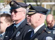  ?? MEDIANEWS GROUP FILE PHOTO ?? Former New Hanover Police sgt. William Mover, center, and former chief Kevin McKeon, right.