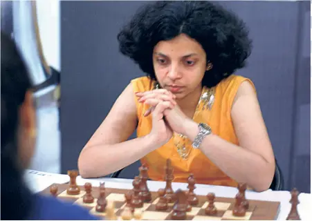  ?? PTI ?? Stupendous show: Padmini Rout, chosen as a reserve, belted out seven wins and walked away with the gold with a stupendous performanc­e of 7.5 points from eight rounds in the 41st Olympiad in Tromso, Norway, in 2014.