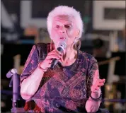  ?? PHOTO BY HOWARD FRESHMAN ?? Legendary jazz and blues singer Barbara Morrison, seen singing at a concert at Whaley Park on Aug. 17, died Wednesday at age 72.