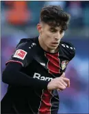  ??  ?? Leverkusen’s Kai Havertz has been tipped for big things