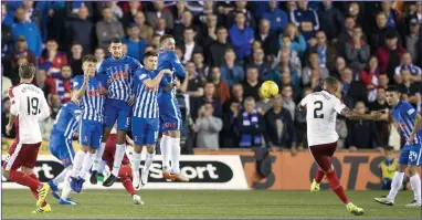  ??  ?? SWEET STRIKE: Tavernier’s stunning free-kick at Kilmarnock on Friday which rescued a point for Rangers