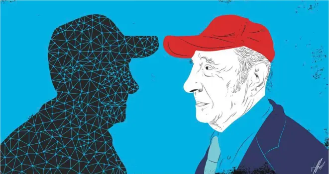  ?? ILLUSTRATI­ON TIFFET ?? L’Américain John Searle se demande dans son article Minds, Brains and Programs ce qui manque à l’ordinateur pour comprendre les informatio­ns qu’il manipule. Une sémantique.