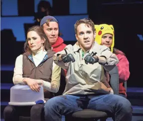  ?? MARK FROHNA ?? Kathryn Hausman, Rick Pendzich, Doug Clemons and Karen Estrada go for a ride in Skylight Music Theatre’s “I Love You, You’re Perfect, Now Change.”