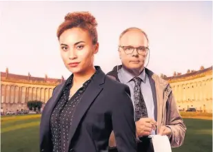  ?? Pics: ITV/ Mammoth Screen ?? Jason Watkins and Tala Gouveia star in new detective drama Mcdonald & Dodds which was filmed all over Bath