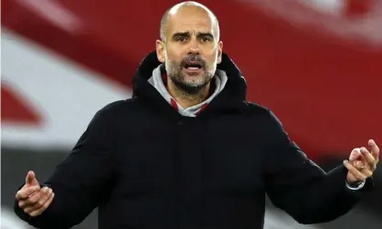  ??  ?? Pep Guardiola hopes his Manchester City side can reproduce their form of two years ago. Photograph: Paul Childs/PA