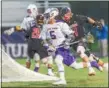  ?? PHOTO PROVIDED BY UALBANY’S BILL ZISKIN ?? Connor Fields (5) helped lead UAlbany men’s lacrosse to the most wins in the nation ahead of the team’s America East Tournament opener at 7p.m. Thursday vs. Stony Brook.