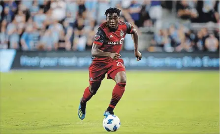  ?? GETTY IMAGES FILE PHOTO ?? Toronto FC forward Ayo Akinola has played for the U.S. internatio­nally, but he could switch to Canada, where he was raised.