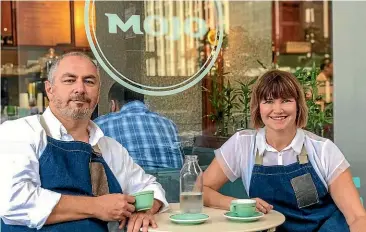  ?? SUPPLIED; STUFF ?? Mojo co-founders Steve and Julie Gianoutsos say the chain’s sale will give Mojo staff a chance to work in many other countries.Above right, Cooks Global Foods holds the franchise rights to more than 100 Esquires cafes including this one in Buckingham, England.