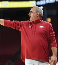  ?? (NWA Democrat-Gazette/Andy Shupe) ?? Arkansas Coach Mike Neighbors said his team will have fun in the Virgin Islands when not playing in the Paradise Jam. “We will definitely experience the Virgin Islands and everything that goes with it, then turn our attention to playing when it’s time,” Neighbors said.